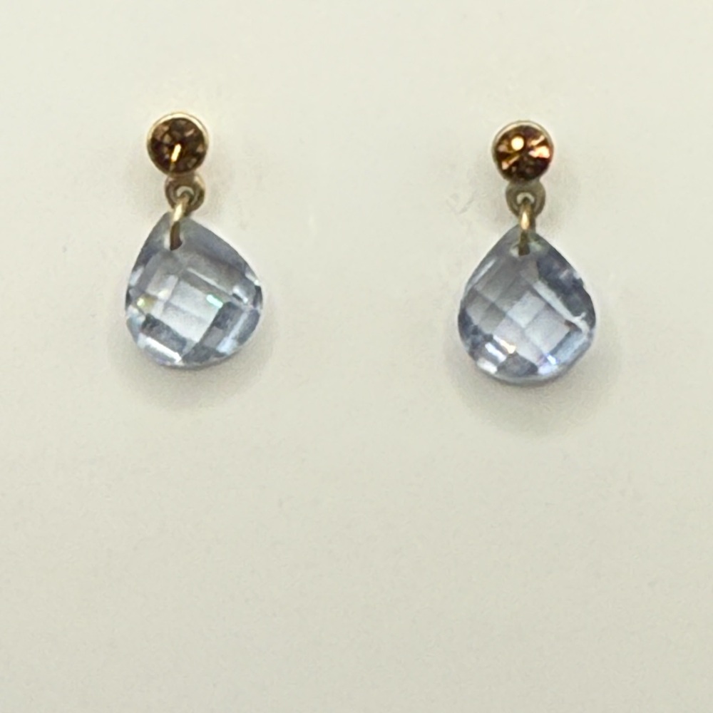 Chic Silver and Blue Teardrop Earrings